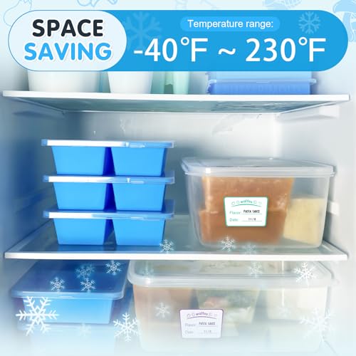 Walfos 1-Cup Silicone Freezer Molds with Lid, 4 Packs Soup Freezer Ice Cube Tray For Food, Silicone Food Freezing Container For Storing and Freezing Soup, Broth, Sauce and Ice. - Image 4