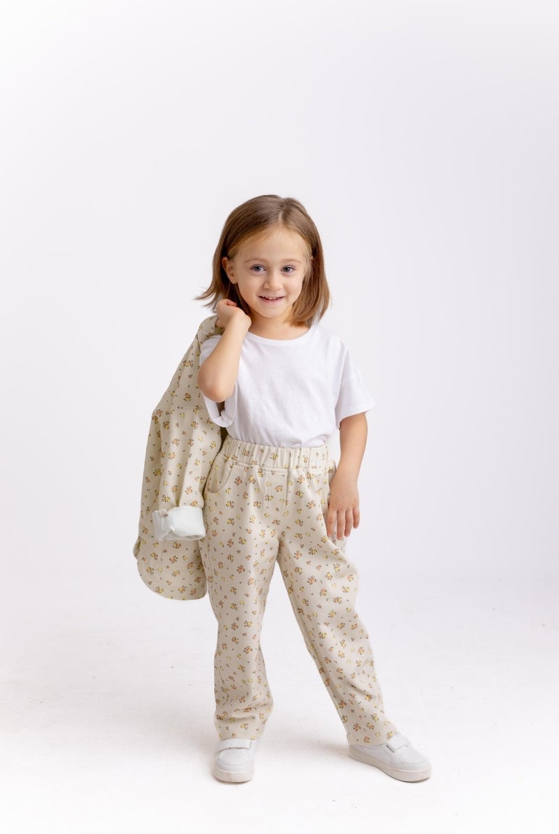 Oliven The Kid Flower Gabardine Girls Trousers - Image 1