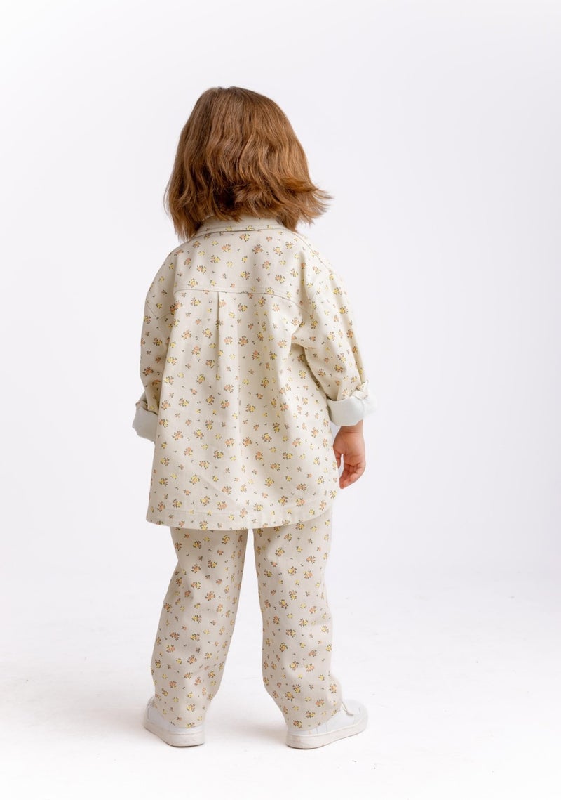 Oliven The Kid Flower Gabardine Girls Trousers - Image 4
