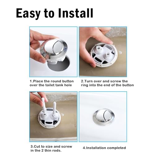 CaoXiong 58 MM/2.16in Toilet Tank Push Button Toilet Button Dual Push Flushing Toilet Button Toilet Button Flush Button Replacement with Thread Diameter,for Glacier Bay Aquasource TOTO, American Standard - Image 5