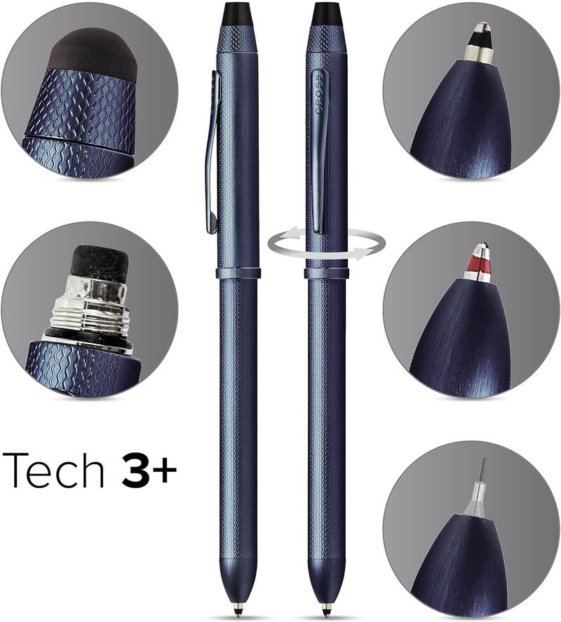 Cross Tech3+ Refillable Tech3+ Presented in a Premium Gift Box - Medium Point, Black Ink, Dark Blue - Image 2