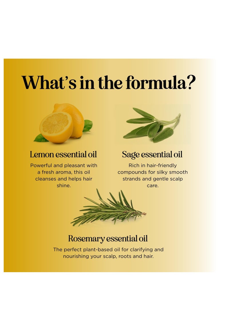 Honeydew - Lemon Sage Shampoo for Oily Hair - Sulfate Free Clarifying Shampoo for Build Up with Lemon Sage Keratin and Tea Tree Oil for Hair and Scalp Care - Deep Cleansing Rosemary Shampoo for Men and Women - Image 1