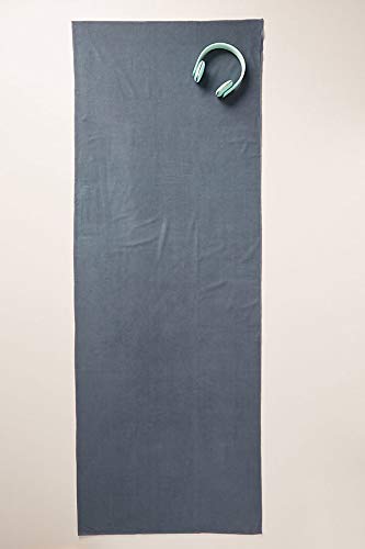 Shandali Hot Yoga Towel - Suede - 100% Microfiber, Super Absorbent, Bikram Yoga Mat Towel - Exercise, Fitness, Pilates, and Yoga Gear - Gray 26.5" x 72" - Image 4