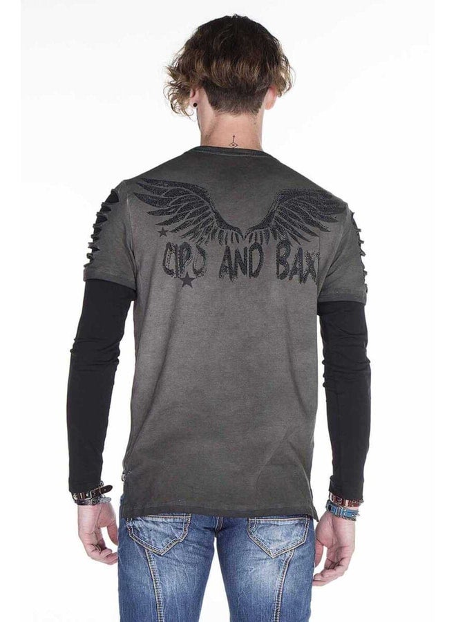 Cipo & Baxx Cl265 Slim Fit Wing-Print Men's Sweatshirt. - Image 3