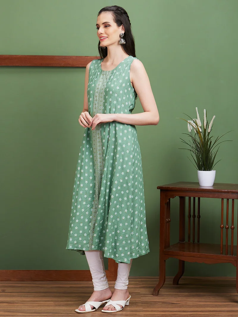 globus Women Ethnic Motifs Printed A Line Kurta