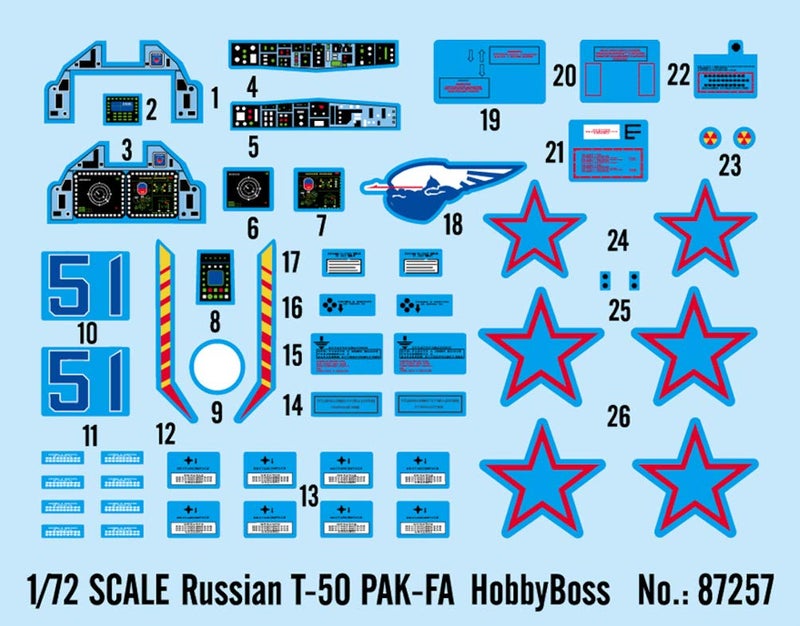 Hobby Boss T-50 PAK-FA Airplane Model Building Kit - Image 5