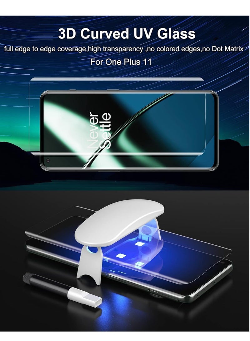 MIGOFAST Screen Protector for OnePlus 11 UV Tempered Glass, Film HD Screen Saver, 9H Hardness, Bubble-free Screen Replacement Protector Film - Image 3
