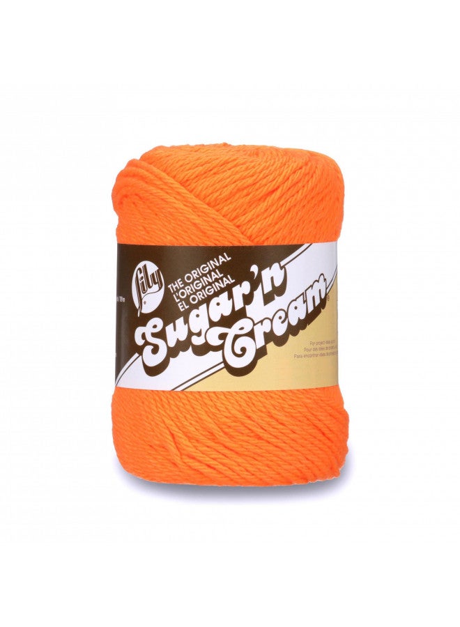 Lily 10200101628 Sugar 'N Cream The Original Solid Yarn, 2.5oz, Medium 4 Gauge, 100% Cotton - Hot Orange - Machine Wash & Dry - Image 1