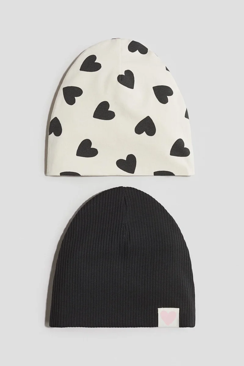 H&M 2-pack ribbed jersey hats