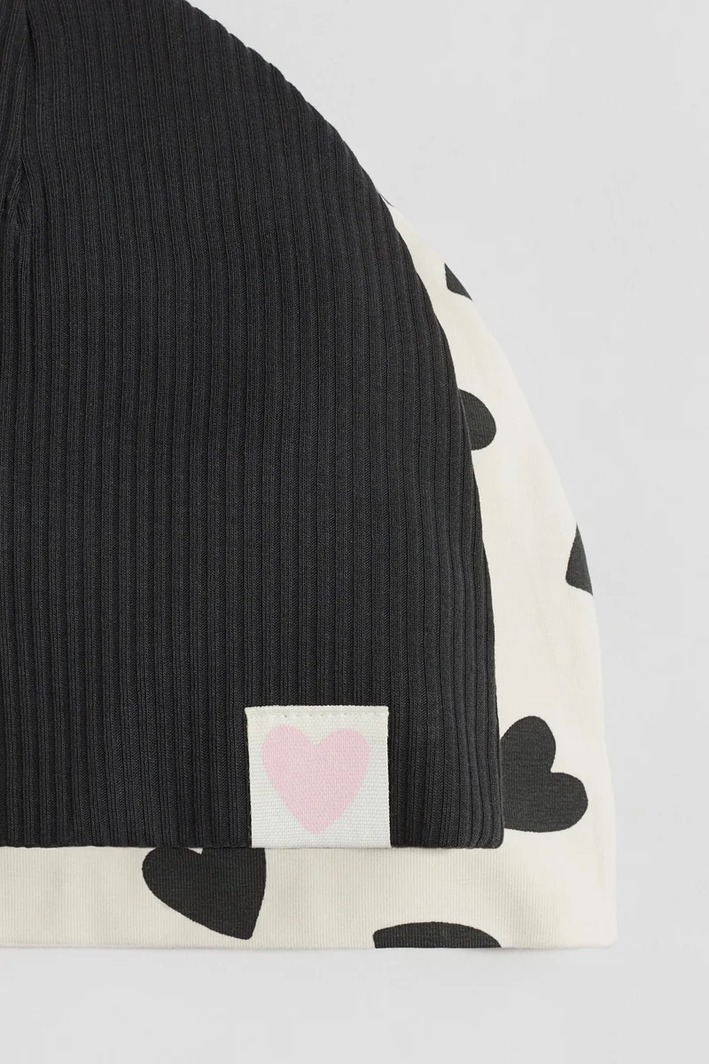 H&M 2-pack ribbed jersey hats