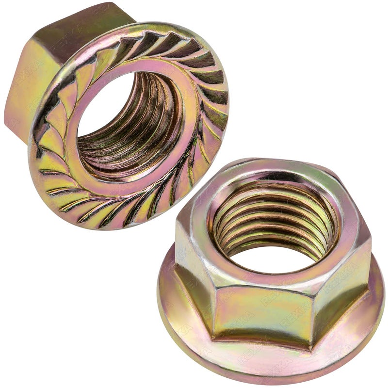 Rexka Exhaust Spin Lock Nuts W/Serrations M10-1.25 Compatible with Toyota Honda 90212-SA5-003 Accord Civic (Pack of 30) - Image 1