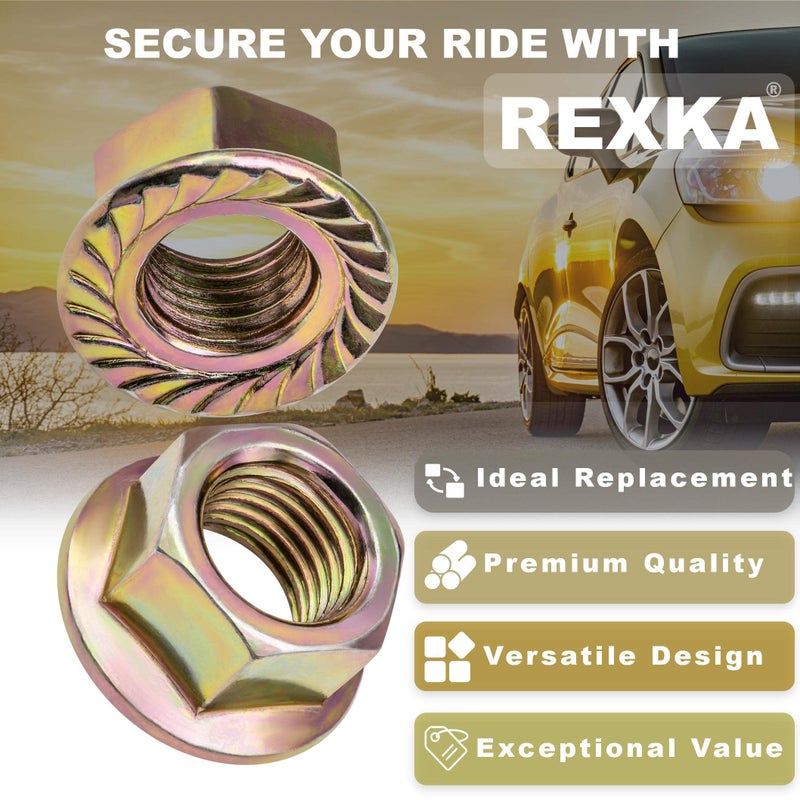 Rexka Exhaust Spin Lock Nuts W/Serrations M10-1.25 Compatible with Toyota Honda 90212-SA5-003 Accord Civic (Pack of 30) - Image 4