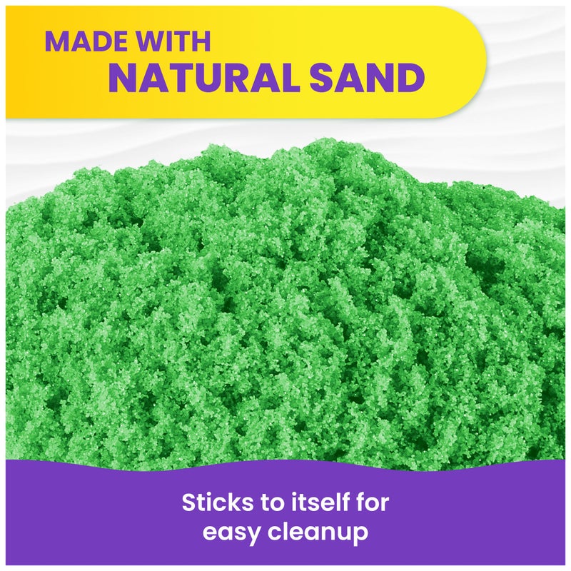 Kinetic Sand رمل كينيتك، 2.5 رطل رمل لعب أخضر، حصري من أمازون، كيس قابل لإعادة الإغلاق (قد يختلف التعبئة)، ألعاب حسية، هدايا العطلات وملحقات التخزين للأطفال من عمر 3 سنوات وما فوق - Image 4