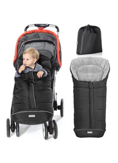 Orzbow Warm Bunting Bag Universal,Stroller Sleeping Bag Cold Weather,Waterproof Toddler Footmuff (Black, Large)  - Image 1