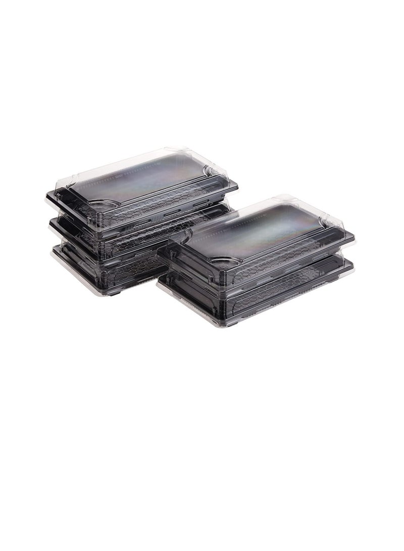 علبة سوشي سوداء من هوت باك 215 × 136 × 21 مم بقاعدة بغطاء 5 قطع 5 قطع 083991 - Image 3