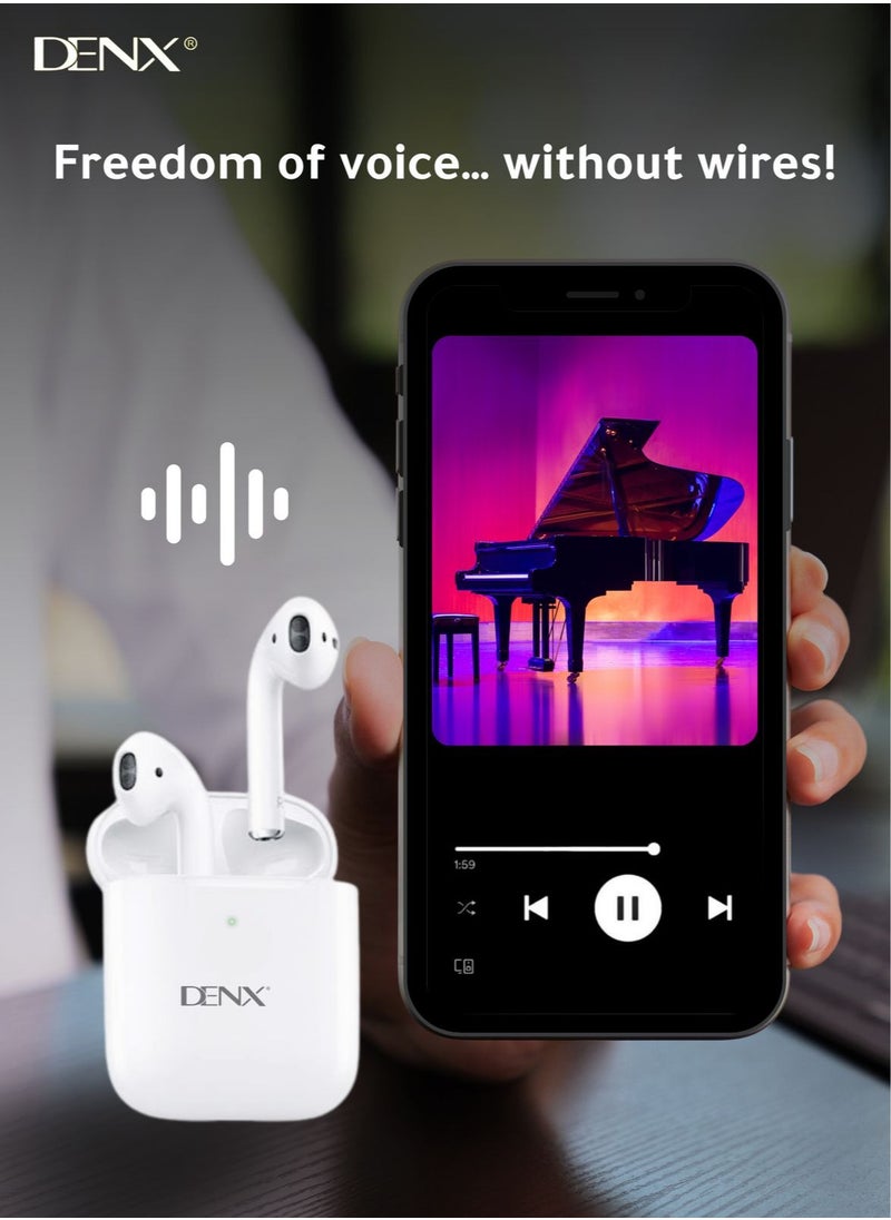 Denx - DENX Wireless Earbuds – Bluetooth 5.2 Earbuds w/ 20H Playtime, Noise Cancelling, Touch Control, Stereo Sound – 4-5H Single Charge, IPX5 Waterproof – for iPhone, Android & More - Image 1
