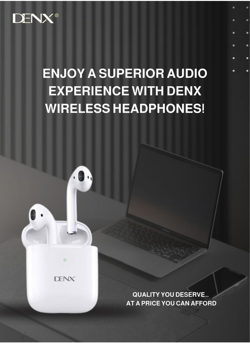 Denx - DENX Wireless Earbuds – Bluetooth 5.2 Earbuds w/ 20H Playtime, Noise Cancelling, Touch Control, Stereo Sound – 4-5H Single Charge, IPX5 Waterproof – for iPhone, Android & More - Image 1