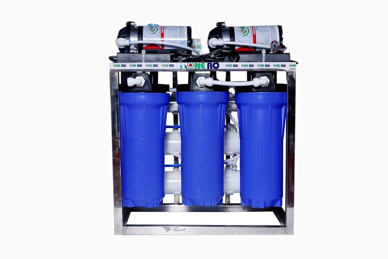 ONE RO 25 LPH commercial RO UV water purifier Plant 25 Liter Per Hour Double Purification Blue Stainless steel Full Automatic With TDS Adjuster - Image 1