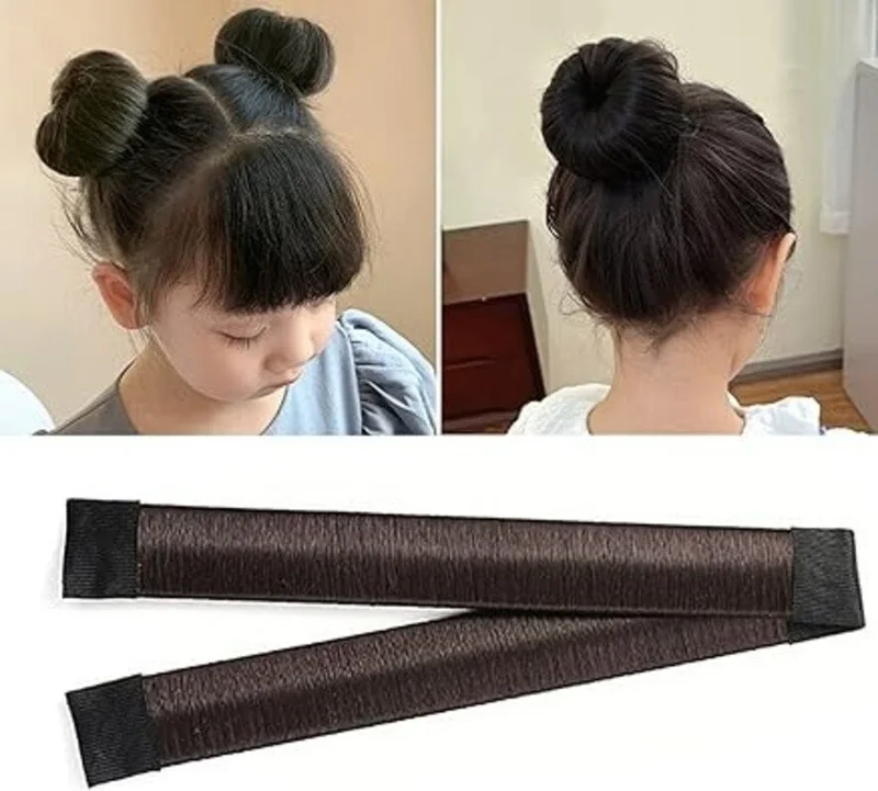 Efna Store French Bun and Ballerina Bun Making Apparatus, with Flexible Wire Inside and Synthetic Wig Detail on Top