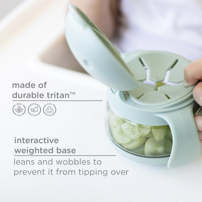 Ubbi Tweat No Spill Snack Container for Kids, BPA-Free, Toddler Travel Cup, Sage - Image 4