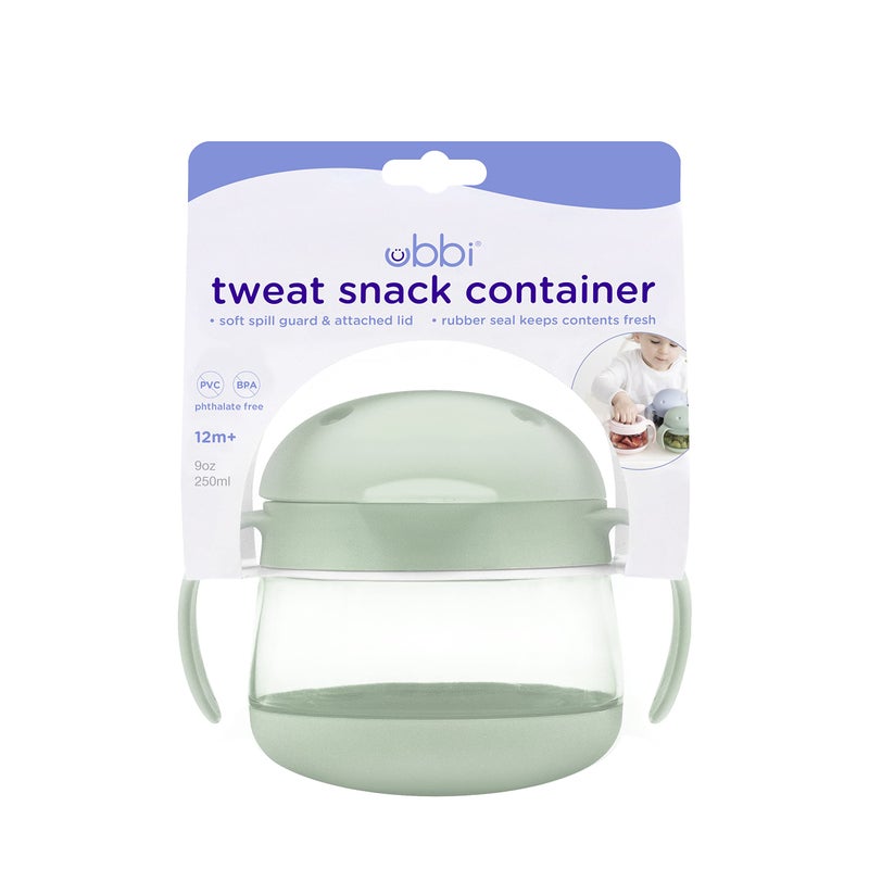 Ubbi Tweat No Spill Snack Container for Kids, BPA-Free, Toddler Travel Cup, Sage - Image 3
