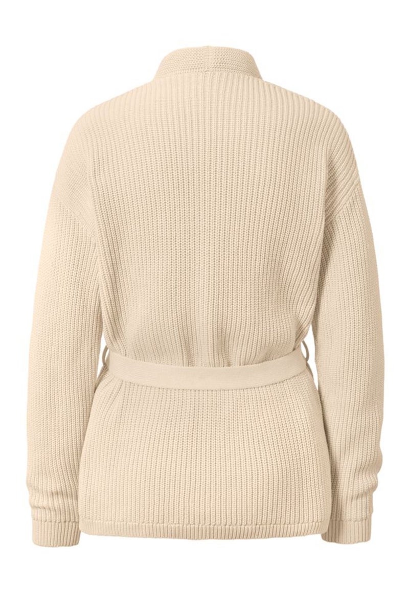 Tchibo Women Textured Long Sleeve Cardigan, Cream - Image 3
