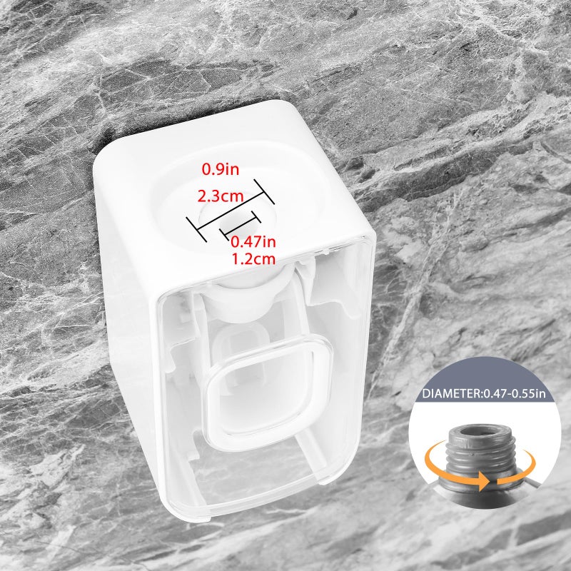 LUEXBOX 2 Slot Toothbrush Holder and Toothpaste Dispenser Wall Mounted, Automatic Toothpaste Squeezer, 2 in 1 Tooth Brush Toothpaste Organizer for Shower (Clear) - Image 4