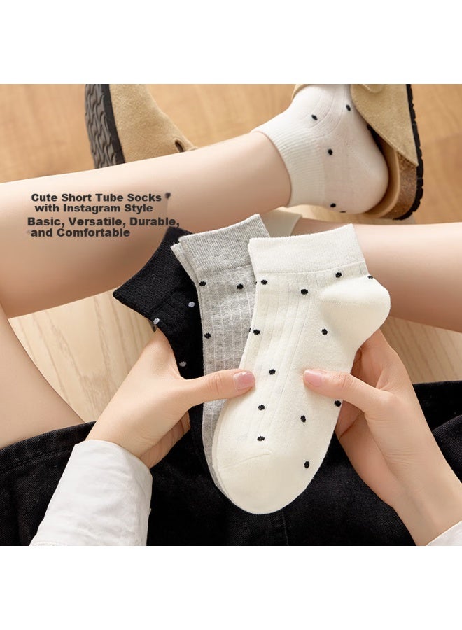 Your Sun Yiershuang [10a Antibacterial] Women's Socks, Spring And Summer Pure Cotton Breathable Sweat-absorbing Student Style Cute Versatile Ankle Socks - Image 2