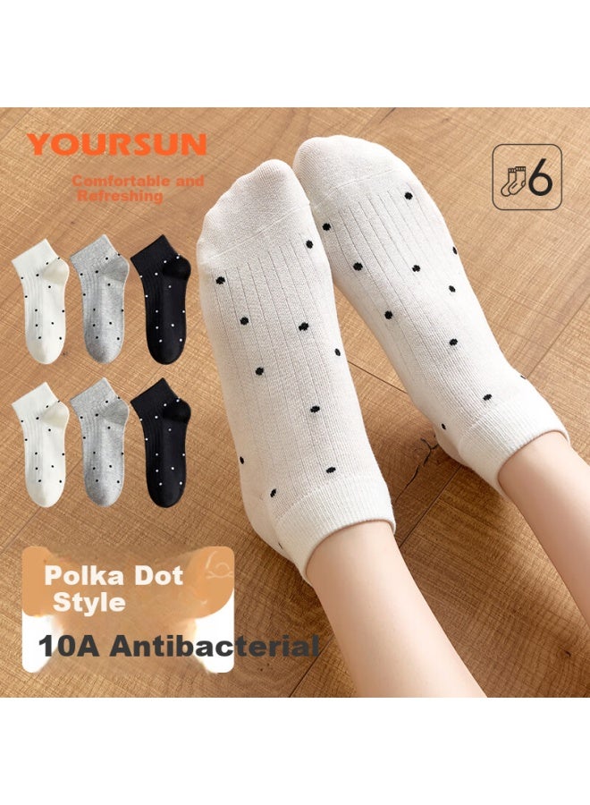 Your Sun Yiershuang [10a Antibacterial] Women's Socks, Spring And Summer Pure Cotton Breathable Sweat-absorbing Student Style Cute Versatile Ankle Socks - Image 1
