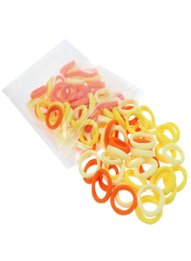 manipepe 100 Pack Orange Color Baby Girls' Elastics Hair ties Toddlers' Ponytail Holder Accessories - Image 3