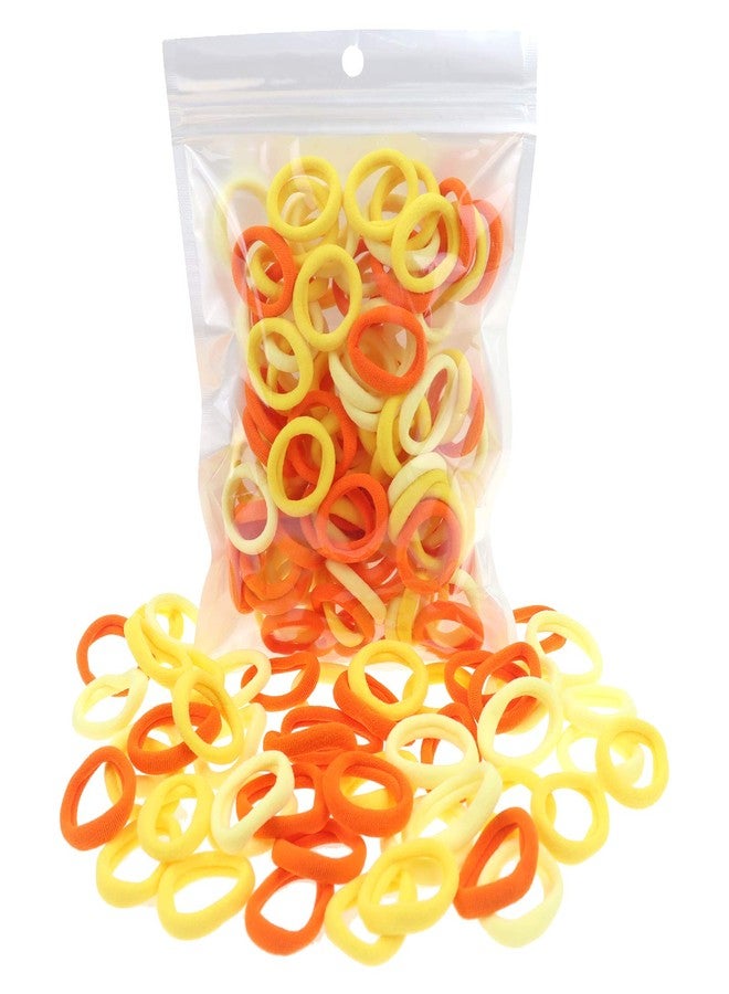 manipepe 100 Pack Orange Color Baby Girls' Elastics Hair ties Toddlers' Ponytail Holder Accessories - Image 2