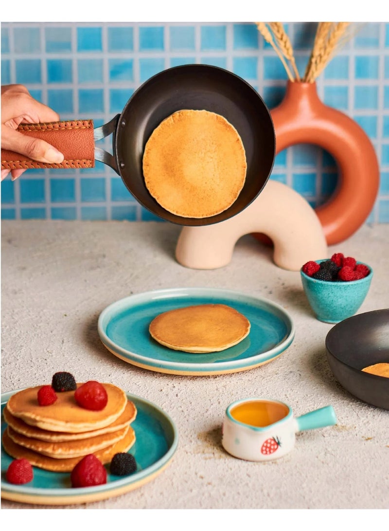 NAMA Carbon Steel Cookware Set with Leather Handle 22cm - Image 2