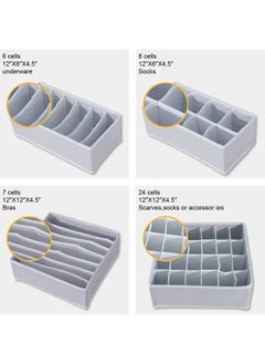 Generic 4-Piece Underwear Organizer Storage Box Set Multicolour  - Image 2