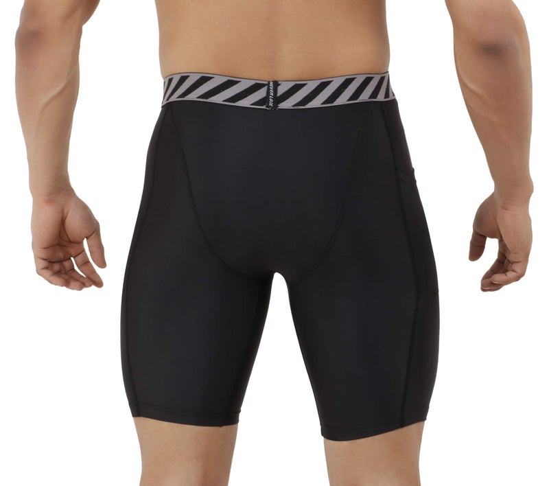NEVER LOSE Men's Compression Nylon Shorts Tights, Fit Multi Sports Cricket, Football, Cycling, Badminton, Fitness & Other Outdoor Inner Wear (XX-Large, Zebra) Black - Image 2