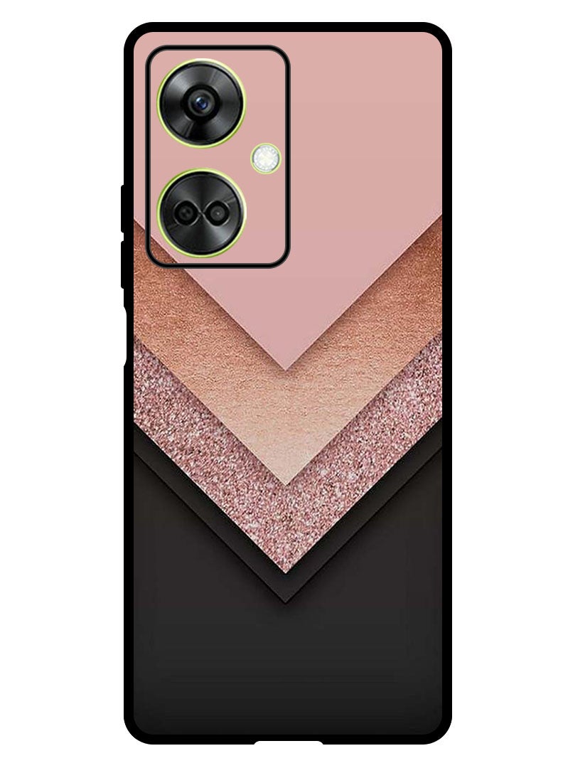 Theodor غطاء واقي مضاد للخدش ومقاوم للصدمات لهاتف OnePlus Nord CE 3 باللون الأسود والذهبي والوردي - Image 1