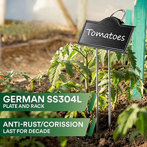 Bravex Stainless Steel 304 Plant Labels Weatherproof, Metal Garden Label Tall Markers 25 Pack for Outdoor Plants Vegetables Herb Seedlings Flowers with a Pen, Label Area 3.74'' x 1.39'' Height 10.75 Inch - Image 4