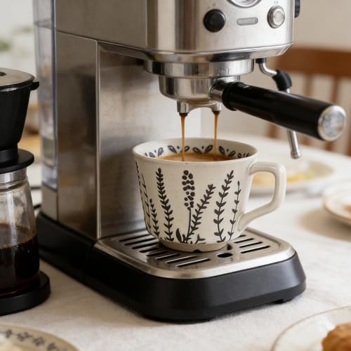 ZPGXLRZ Vintage Ceramic Mug Set - 12 oz Unique Ceramic Coffee Mugs & Tea Cups with Hand-Drawn Patterns, Dishwasher & Microwave Safe, Ideal Gift - Image 4