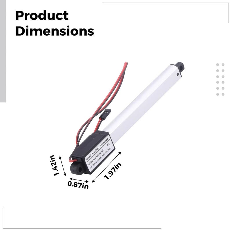 Electric Linear Actuator 12V with Wing, 150 Mm Stroke, 20N Force, 30 Mm/S Speed, Mini Motion Actuator, Ce Certified, 2.2X3.6X5Cm, for Recliner Sofa Bed - Image 4