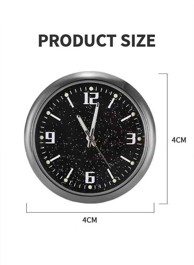 HY Starry Sky Car Dashboard Clock, Stick on Dashboard or Install with Air Vent Clip, Mini Tiny Small Analog Clock for Vehicle Automotive Car,Vehicular air Vent Clock,Car interior - Image 4