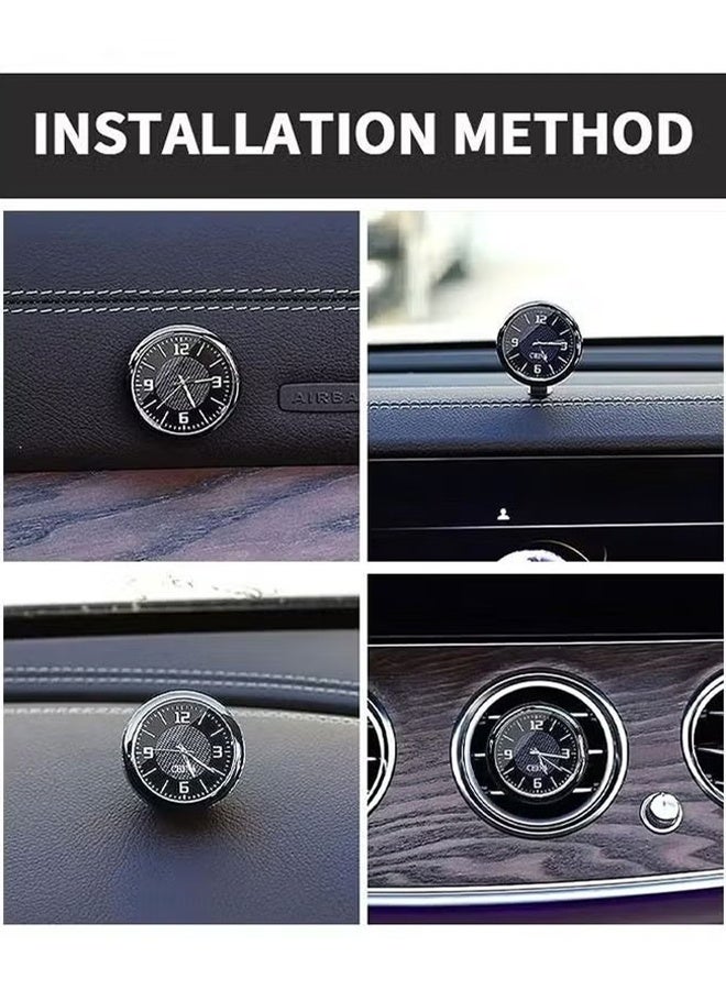 HY Starry Sky Car Dashboard Clock, Stick on Dashboard or Install with Air Vent Clip, Mini Tiny Small Analog Clock for Vehicle Automotive Car,Vehicular air Vent Clock,Car interior - Image 5