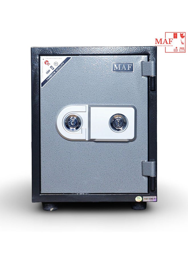 MAF furniture MAF Safe Box Large with Key Lock,Fireproof Heavy-Duty Secuity Safe Looker With 2 Keys, Locker for Home Office Cash Passport Jewelry Security MAF-50KL-V (51X35X39) Black & Grey - Image 1