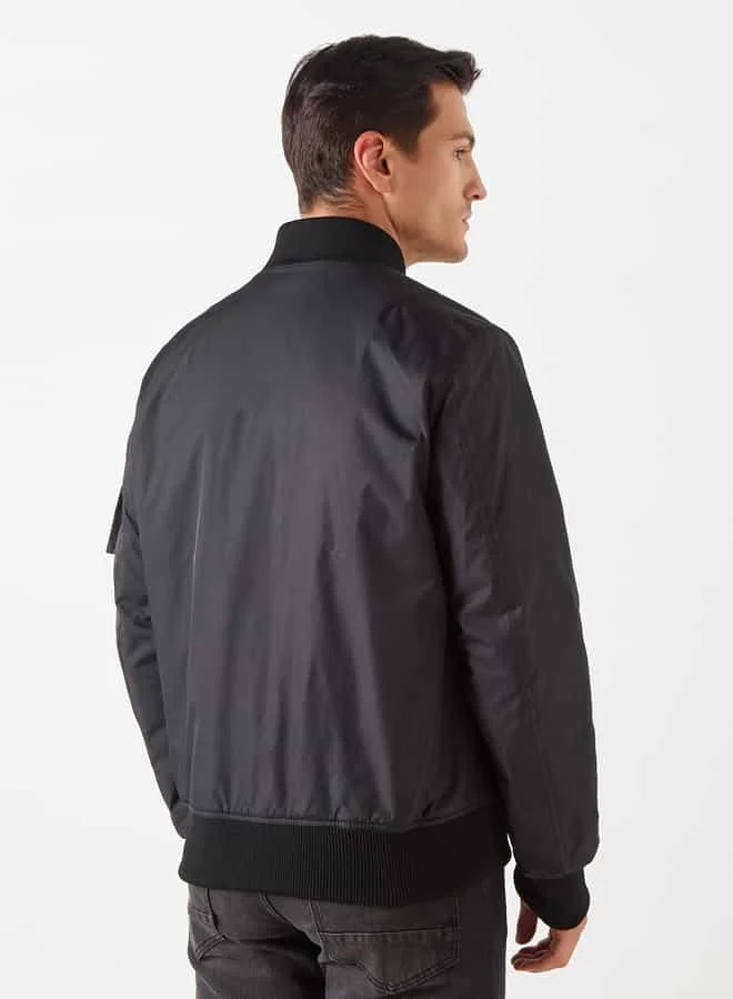 Emperor Emperor Logo Detail Zip Through Jacket with Pockets and Long Sleeves