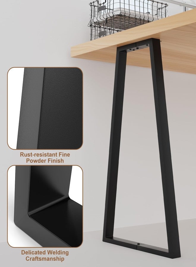 TITECK Table Legs 28 Inch, Trapezoid Desk Legs, Metal Table Legs for Furniture, Industrial Style for Coffee Table, Side Table, Dining Table, Bench, Set of 2, Black - Image 5