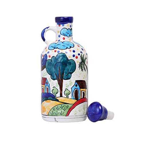 Freakway Hut Painted Ceramic Blue 1 LTR Oil Dispenser,Oil Bottle, Oil Sprayer, Vinegar Bottle for Kitchen Storage | Ideal Gifting and for Kitchen, 1 Piece Blue - Image 4