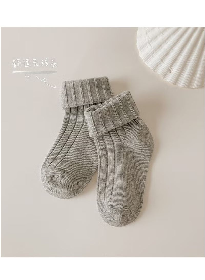 ريدمابليتيك 3 أزواج من الجوارب الجديدة ذات الألوان الصلبة لمنتصف الساق للأولاد والبنات في الربيع والخريف - Image 4