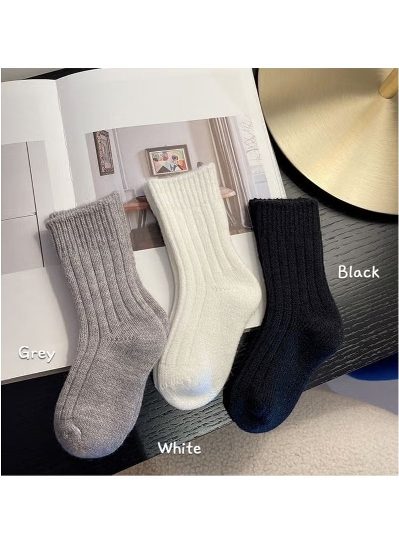 ريدمابليتيك 3 أزواج من الجوارب الجديدة ذات الألوان الصلبة لمنتصف الساق للأولاد والبنات في الربيع والخريف - Image 5