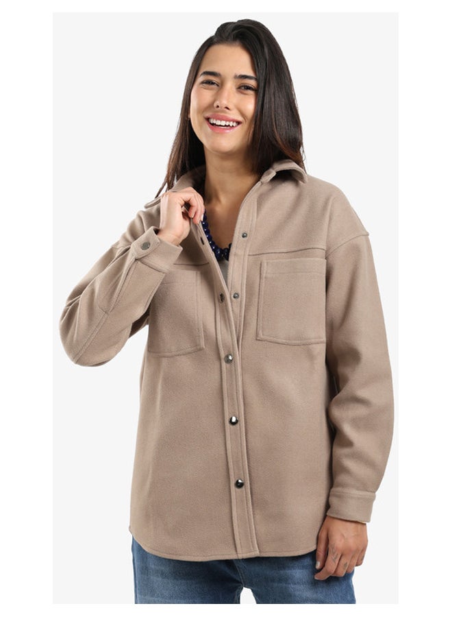 Carina Button-Down Fleece Overshirt - Image 2