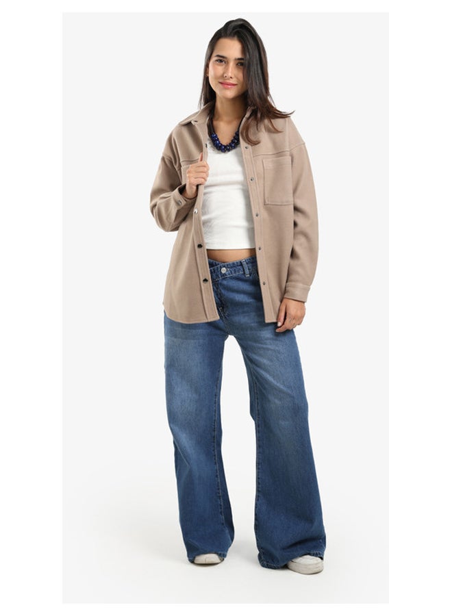 Carina Button-Down Fleece Overshirt - Image 1