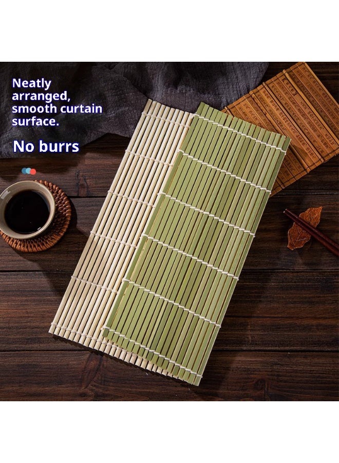 بساط سوشي مربع من قطعتين، أسطوانة سوشي من الخيزران، أداة مثالية لطهي الطعام في المنزل، لصنع السوشي 24*24 سم - Image 4