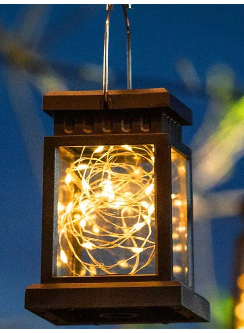 فانوس معلق يعمل بالطاقة الشمسية، مصباح LED للحديقة والفناء والممر والشرفة، مقاوم للماء مع أضواء خيالية، ديكور حفلات وكريسماس ومناسبات خارجية - Image 1